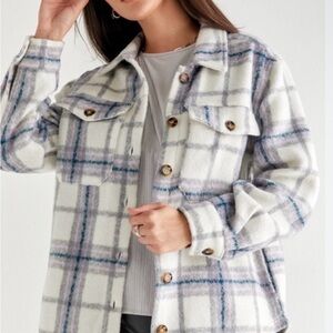 Plaid Button-Up Jacket